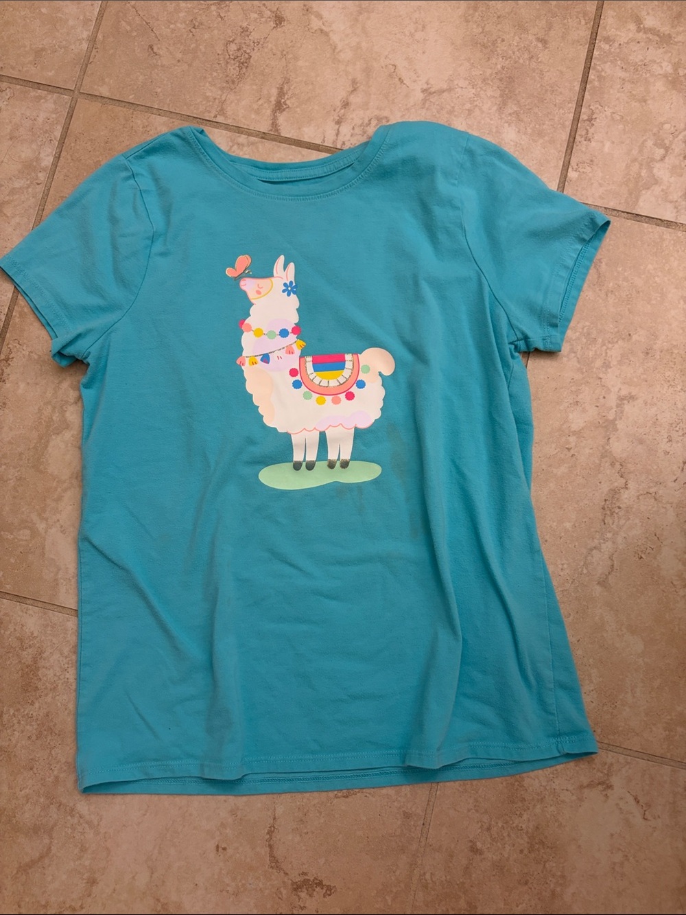 4/$12 Cat & Jack Girls' Turquoise Llama Graphic Tee
